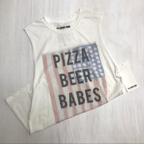 Pizza Beer Babes Cutoff Muscle Tank. - Picture 1 of 7
